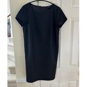 Brooks Brothers Black Short Sleeve Scoop Neck Tapered Sheath Dress